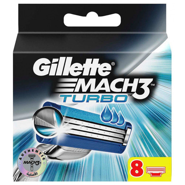 Gillette Mach3 Turbo 8'li Yedek Tıraş Bıçağı ürün görseli 1