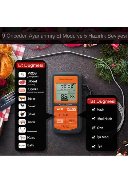 Cosmostech Thermo TP-06B Dijital Et Termometresi - Resim 7