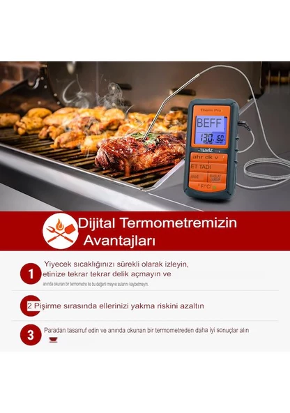 Cosmostech Thermo TP-06B Dijital Et Termometresi - Resim 4