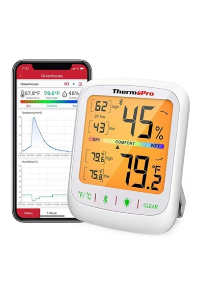 Cosmostech Thermo TP-359 Akıllı İç Mekan Isı ve Nem Ölçer Termometre ürün görseli 1