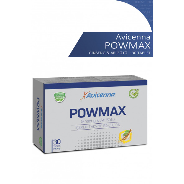 Avicenna - Powmax - Ginseng & Arı Sütü İçeren Takviye Edici Gıda - 30 Tablet ürün görseli 1