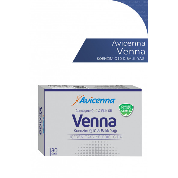 Avicenna - Venna Koenzim Q10 & Balık Yağı İçeren Takviye Edici Gıda 30 Softjel ürün görseli 1