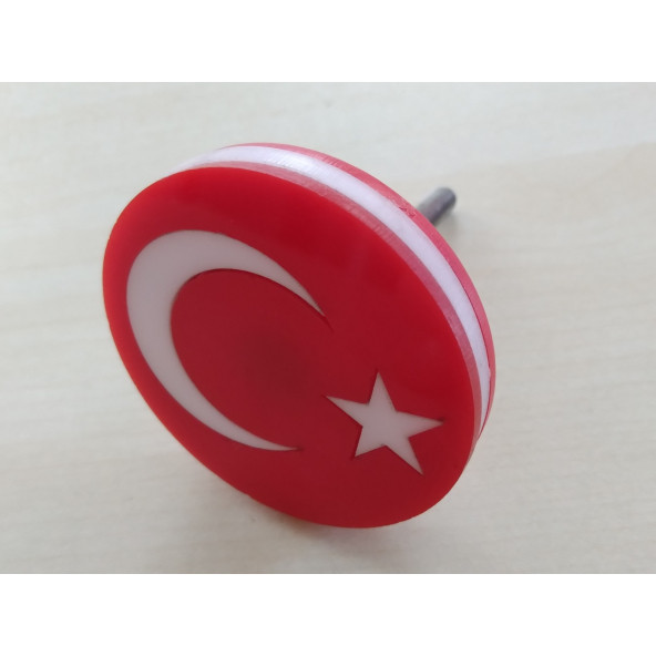 AY YILDIZ VİDALI PANJUR ARMASI YUVARLAK TÜRK BAYRAĞI (ayyıldız vidalı arma) R12 M131, M124 panjur arması ürün görseli 1