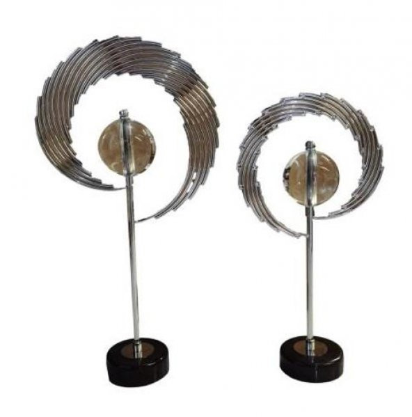 Crearthome Dekoratif Denge Kristali 2 li Aksesuar Gümüş N-298513-SZR ürün görseli 1