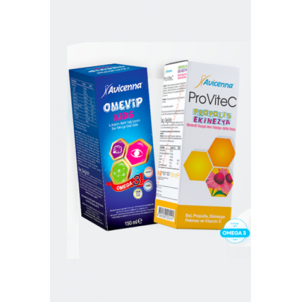 Avicenna - Omevip Kids ve ProViteC - Çocuklar için Omega 3 / C Vitamini Seti ürün görseli 1