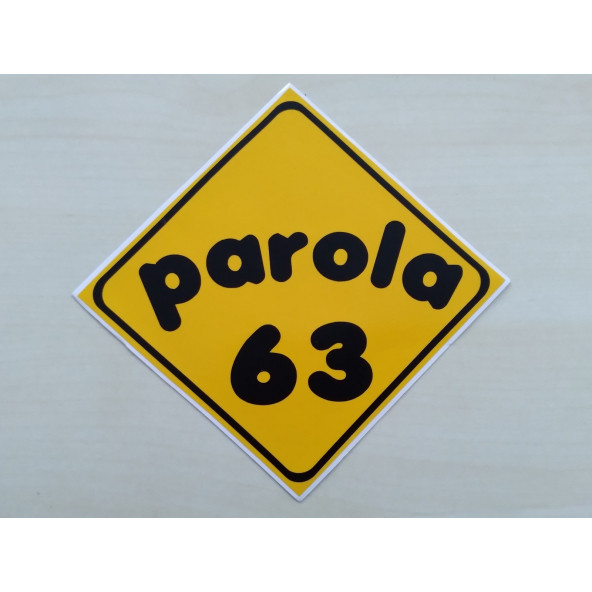 PLAKA 63 STİCKER SARI 11x11cm ŞANLIURFA PLAKA STİCKER, PAROLA 63 PLAKA ETİKETİ, 63 PLAKA ÇIKARTMASI ürün görseli 1