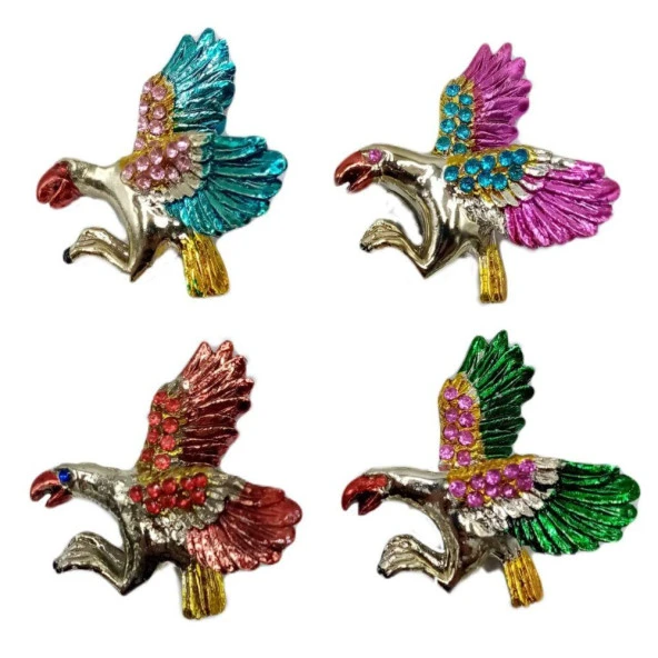 Amerikan Kartalı Magnet Dört Renk Kristal Taşlı Dörtlü Set ürün görseli 1