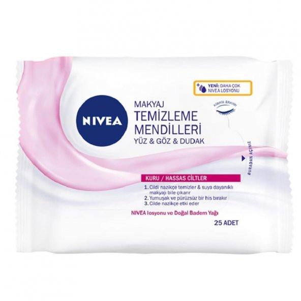 Nivea 3Ü 1 Arada Makyaj Temizleme Mendili Kuru Hassas Cilt 25 Adet ürün görseli 1