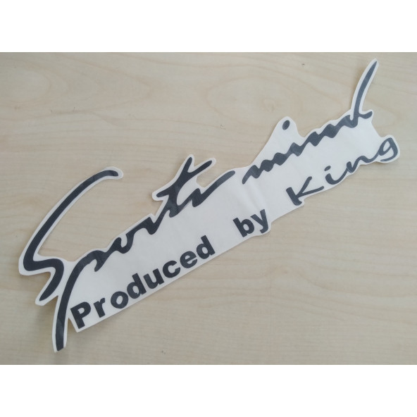 Sports mind produced by king STİCKER 25x7cm Sports YAZISI, Sports mind ETİKETİ, ÇIKARTMASI ürün görseli 1