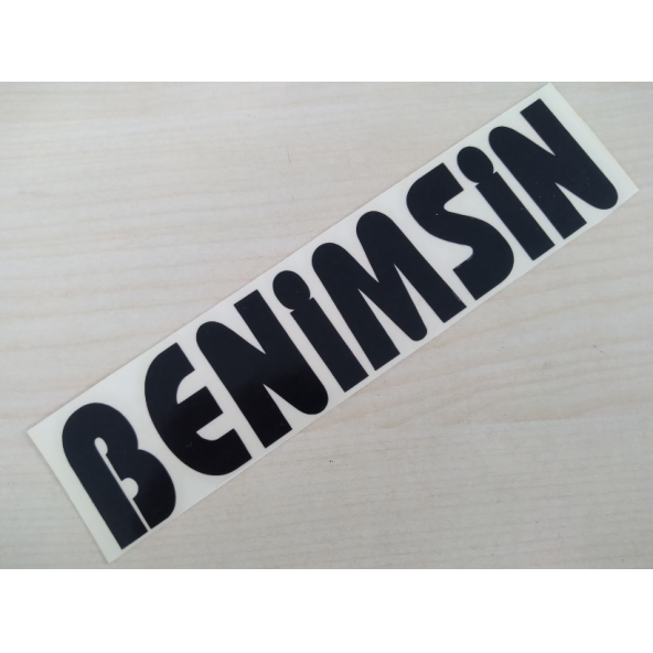 BENİMSİN STİCKER SİYAH 15x3,5cm, BENİMSİN YAZISI, BENİMSİN ETİKETİ, BENİMSİN ÇIKARTMASI ürün görseli 1
