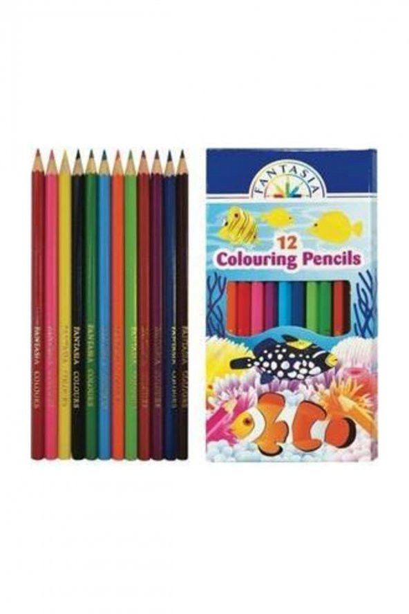 Kuru Boya Kalemi 12 Renk Karton Kutu Tam Boy Fantasia 12 Renk Tam Boy Boya Kalemi ürün görseli 1