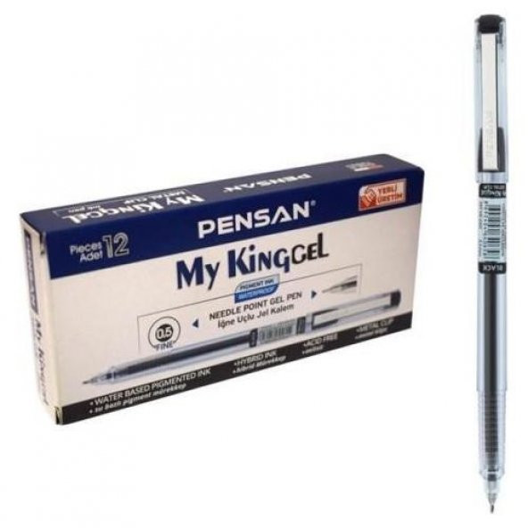 İğne Uçlu Jel Kalem 12 Adet Siyah 0.5 Pilot Kalem Pensan Mykinggel İğne Uçlu Jel Kalem Pilot Kalem 12 Tane Siyah 0.5mm ürün görseli 1