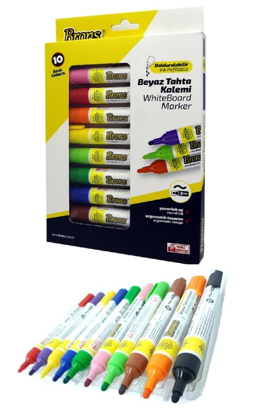 Beyaz Tahta Kalemi  10 Lu Set Doldurulabilir 1 Paket ürün görseli 1