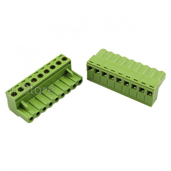 9 Pin 5.08mm Dişi Geçmeli Klemens  Yeşil ürün görseli 1