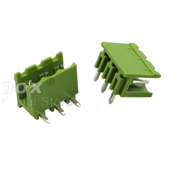 3 Pin Geçmeli Klemens 90' Erkek 5.08mm Yeşil ürün görseli 1