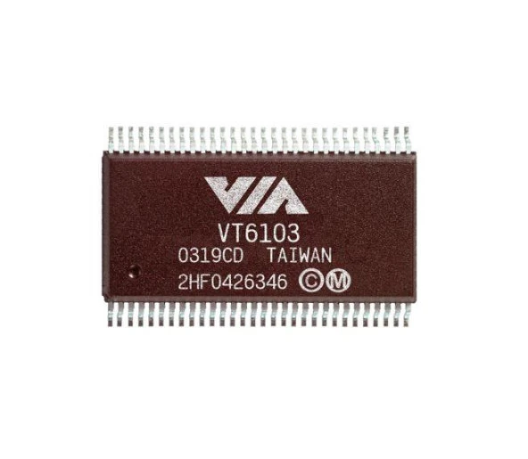 VIA VT6103 SSOP-48 Hızlı Ethernet 10100 Alıcı-Verici ürün görseli 1