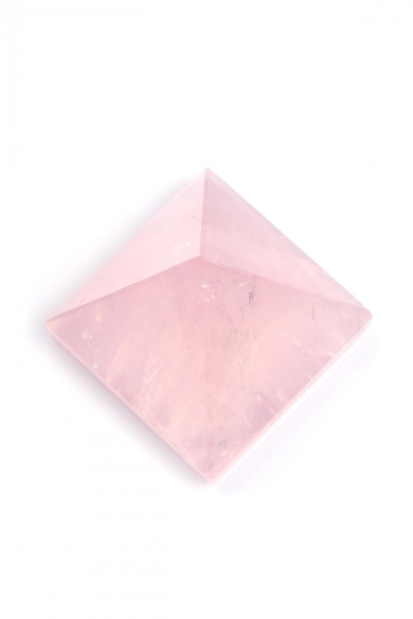 Pembe Kuvars Doğal Taş Piramit - Resim 4