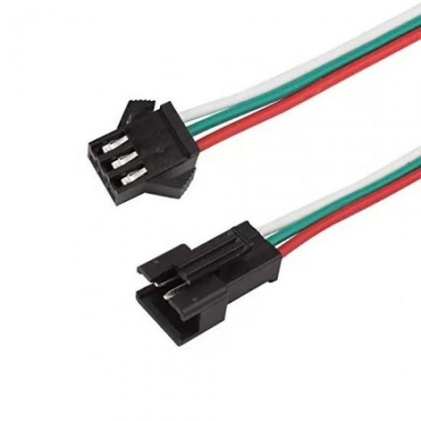 3 Pin Dişi-Erkek Jst Soket Seti 20cm Kablolu 24 Awg - 2.54 mm ürün görseli 1