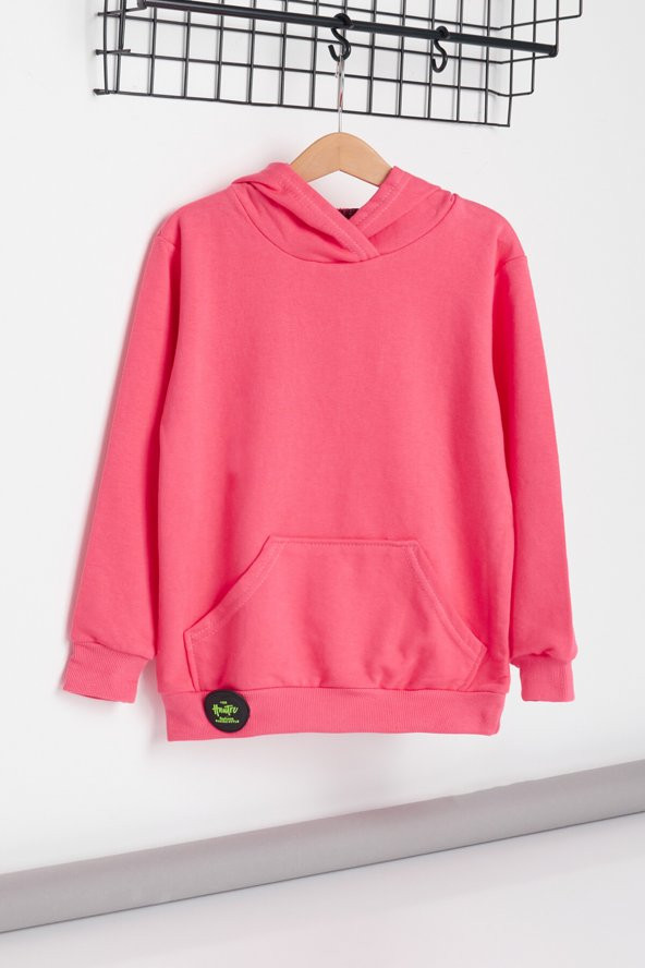 Kız Çocuk Pembe Kanguru Cepli 3-8 Yaş Sweatshirt 5090-11 ürün görseli 1