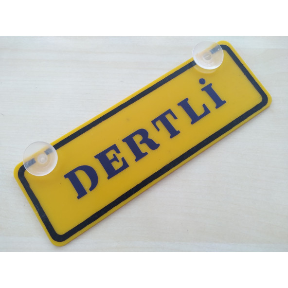 SARI DEKOR PLAKA - DERTLİ (22x7,5cm) vantuzlu Pleksi (Dekor Levha) SARI PLAKA ürün görseli 1