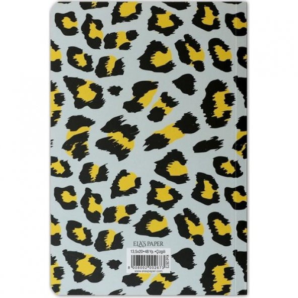 Ela's Paper Leopar Notes Çizgili Defter Gri - Resim 2