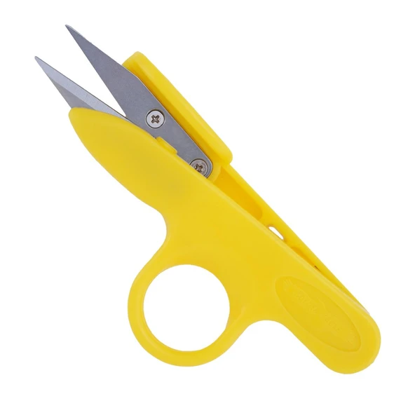 FDM Golden Eagle TC-801 Sarı Parmaklı İplik Temizleme Makası 12 cm Yaylı Plastik Saplı Çıt Makas ürün görseli 1