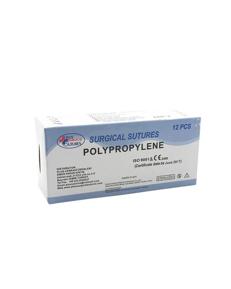 Emilemeyen POLYPROPYLENE İPLİK USP 3/0 24 MM KESKİN 3/8 75 CM 12'li Paket ürün görseli 1