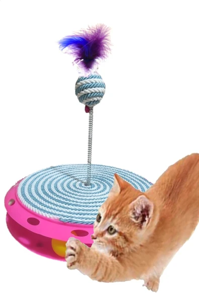 TEK katlı eğlenceli kedi oyuncağı ve tırmalama TURKUAZ ürün görseli 1