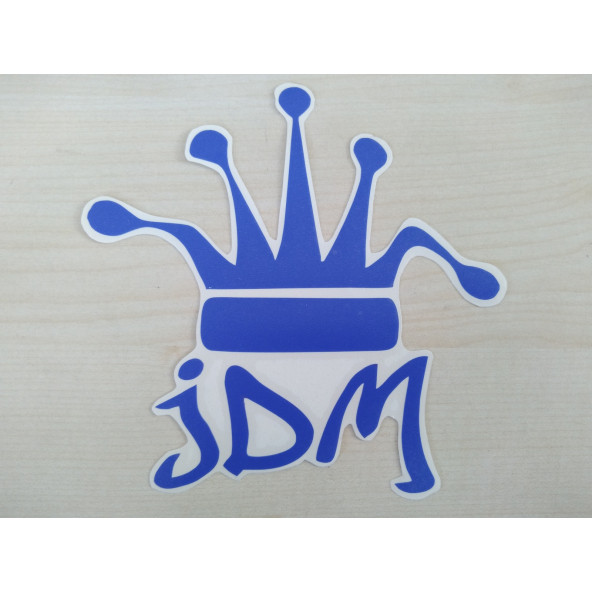 JDM KRAL TACI STİCKER MAVİ 11x9cm - King STİCKER, JDM KRAL TACI ETİKETİ, JDM TAÇ ÇIKARTMASI ürün görseli 1
