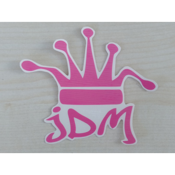 JDM KRAL TACI STİCKER PEMBE 11x9cm - King STİCKER, JDM KRAL TACI ETİKETİ, JDM TAÇ ÇIKARTMASI ürün görseli 1