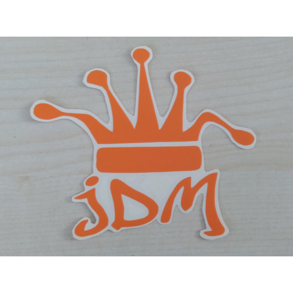 JDM KRAL TACI STİCKER TURUNCU 11x9cm - King STİCKER, JDM KRAL TACI ETİKETİ, JDM TAÇ ÇIKARTMASI ürün görseli 1