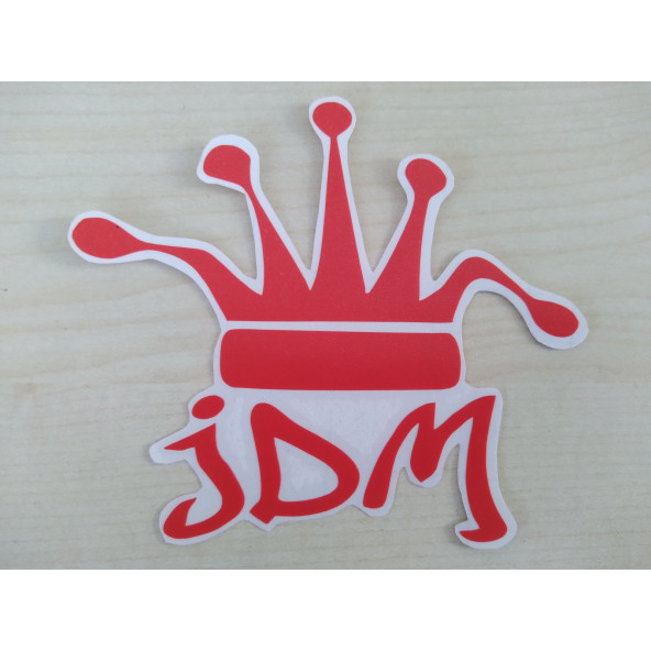JDM KRAL TACI STİCKER KIRMIZI 11x9cm - King STİCKER, JDM KRAL TACI ETİKETİ, JDM TAÇ ÇIKARTMASI ürün görseli 1