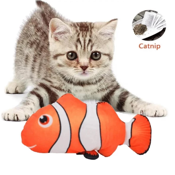 TİNEKE Peluş Kedi Oyuncağı Balık Kedi Nanesi Otlu Çıngıraklı 1 Adet PALYAÇO ürün görseli 1