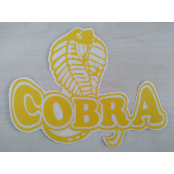 COBRA STİCKER SARI 19x14cm YILAN STİCKER, COBRA ETİKETİ, COBRA ÇIKARTMASI ürün görseli 1