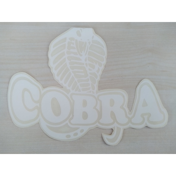 COBRA STİCKER BEYAZ 19x14cm YILAN STİCKER, COBRA ETİKETİ, COBRA ÇIKARTMASI ürün görseli 1