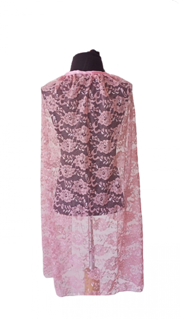 CADILAR BAYRAMI HALLOWEEN AÇIK PEMBE DANTEL PELERİN 75 CM ürün görseli 1