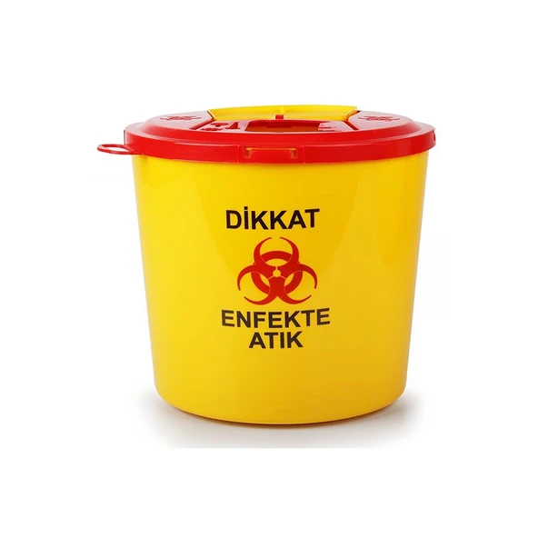 Omnisoft Tıbbi Atık Plastik Çöp Kovası 10 lt ürün görseli 1