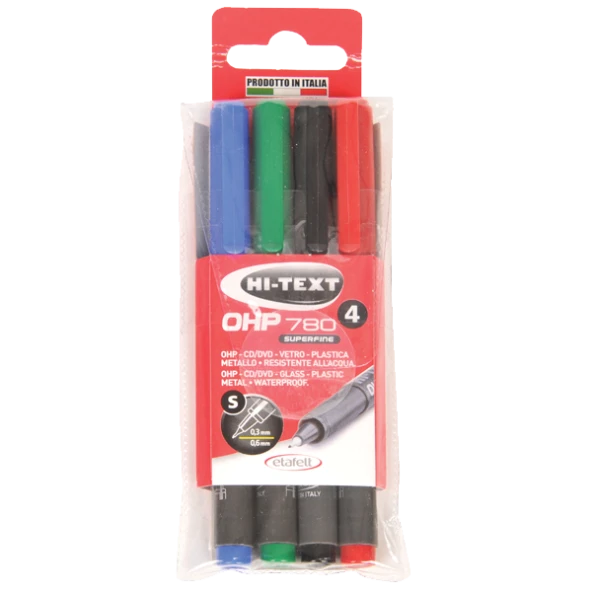 Hi-Text Asetat Kalemi Permanent S Seri 4 Renk 780S4PVC ürün görseli 1