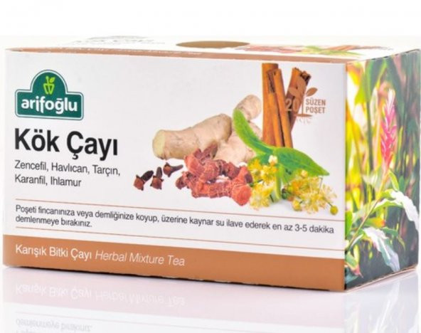 Arifoğlu Kök Çayı Karışık Bitki Süzen Poşet Çay 20 x 2 G ürün görseli 1
