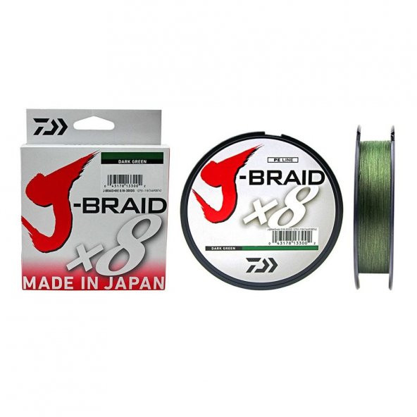 Daiwa JBraid 8B Koyu Yeşil 300m 0,18 MM  İp Misina ürün görseli 1