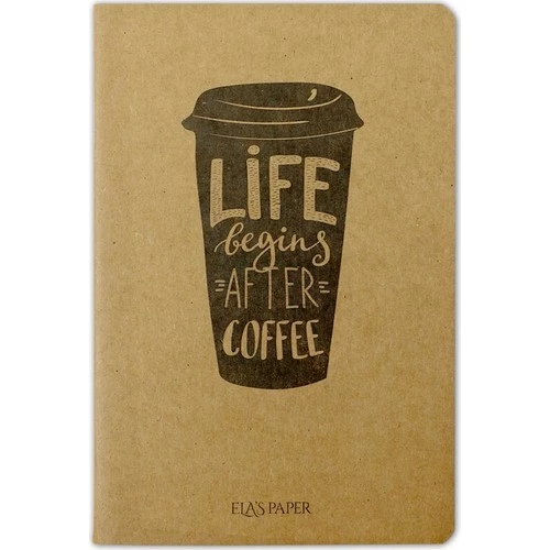 Ela's Paper Life Begins Coffee Çizgisiz Defter ürün görseli 1