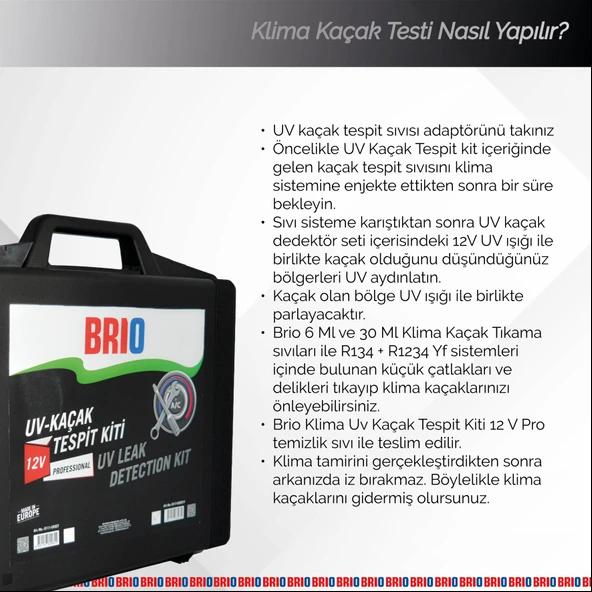 Brio Klima Uv Kaçak Tespit Kiti 12 V Pro - Resim 5
