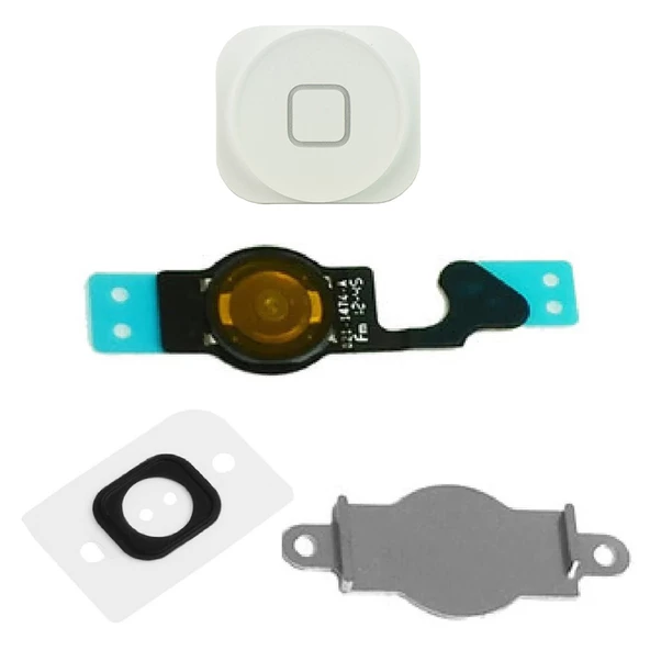 iPhone 5 Home Tuş Orta Tuş Film Flex Buton Set - Beyaz ürün görseli 1