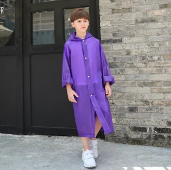 Eva Bordo Pratik Trend Çocuk Yağmurluğu Unisex 8- 12 Yaş ürün görseli 1