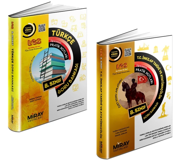 Miray 2024 8. Sınıf Lgs Türkçe + İnkılap Soru Seti 2 Kitap ürün görseli 1