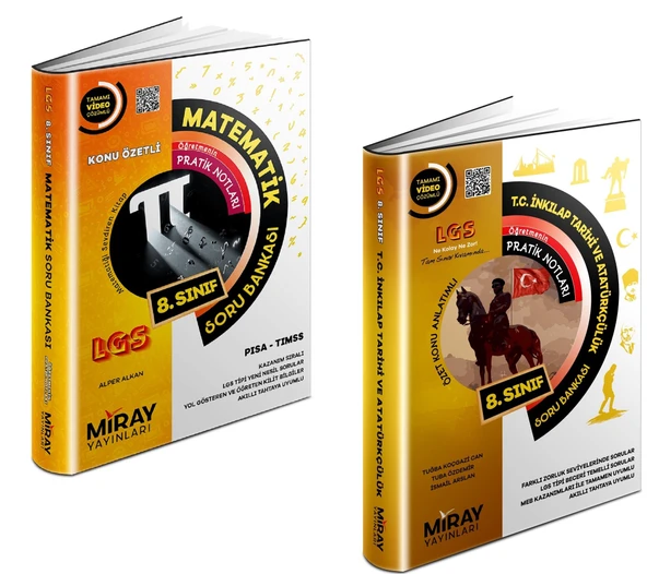 Miray 2024 8. Sınıf Lgs Matematik + İnkılap Soru Seti 2 Kitap ürün görseli 1