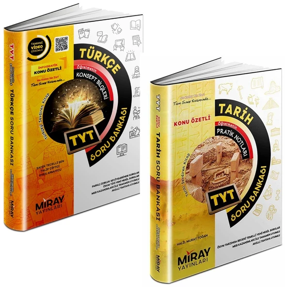 Miray 2024 Tyt Türkçe + Tarih Soru Bankası Seti 2 Kitap ürün görseli 1