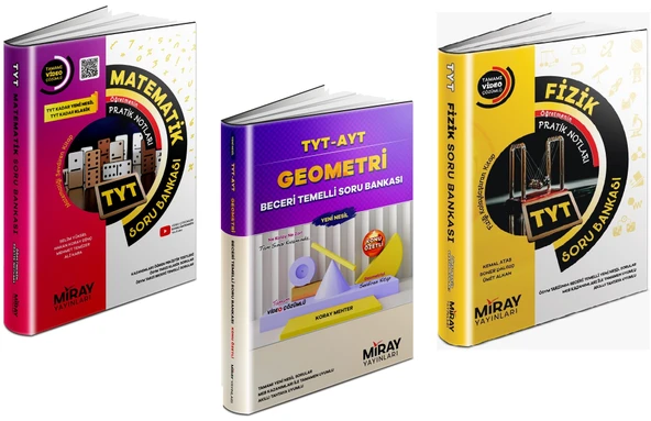 Miray 2024 Tyt Matematik + Geometri + Fizik Soru Bankası Seti 3 Kitap ürün görseli 1