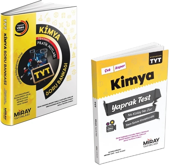 Miray 2024 Tyt Kimya Soru Bankası + Yaprak Test 2 Kitap ürün görseli 1