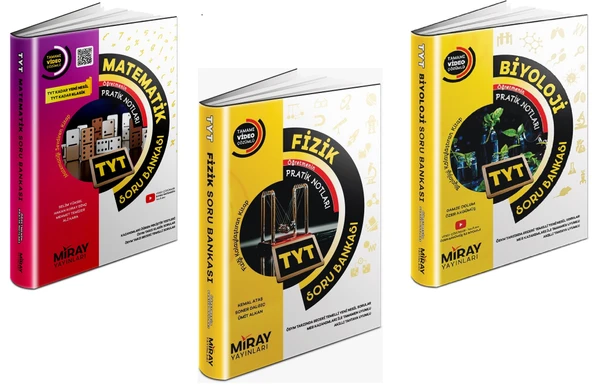 Miray 2024 Tyt Matematik + Fizik + Biyoloji Soru Bankası Seti 3 Kitap ürün görseli 1